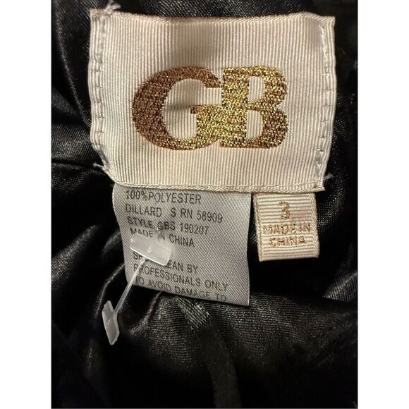 GB Size 3 Beaded Bodice Formal Gown Black Tulle Bottom Evening Special Occasion - Picture 15 of 16